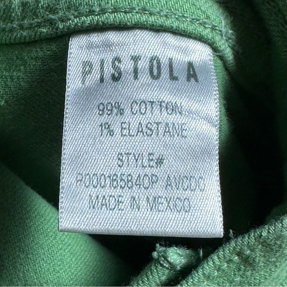 PISTOLA Penny Crop Wide Leg In Green Casual Cotton Sz 27 Pockets Travel Easycare - Picture 12 of 12